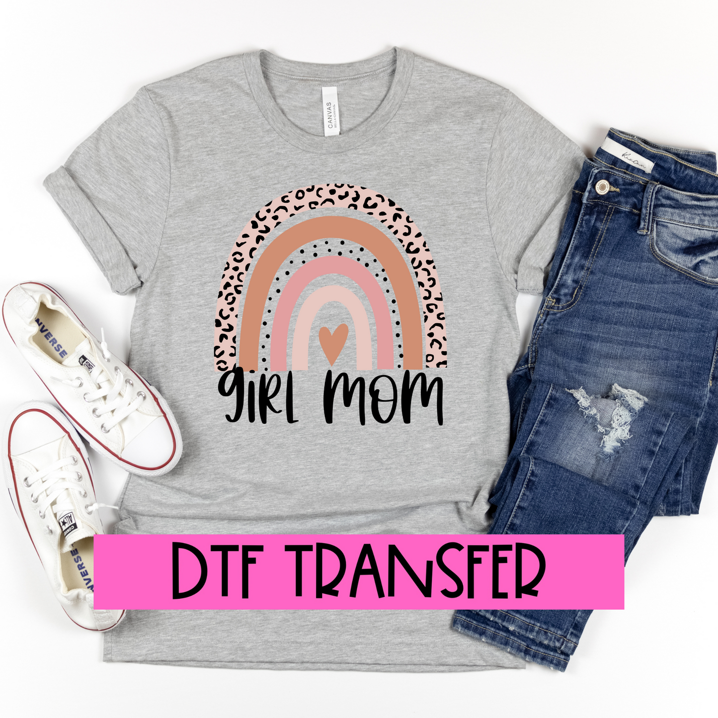 DTF Girl Mom Rainbow