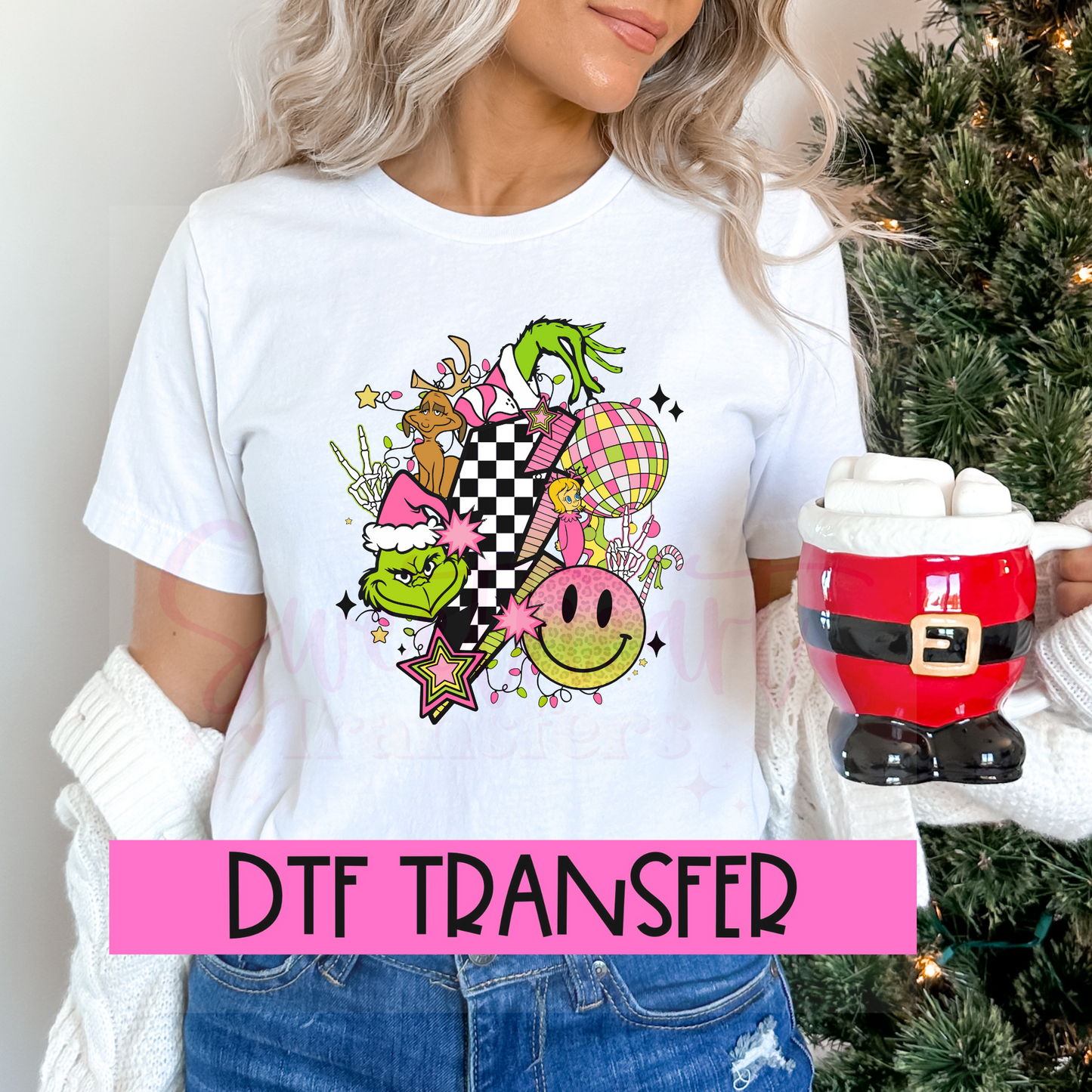 DTF Grinch Pink Collage