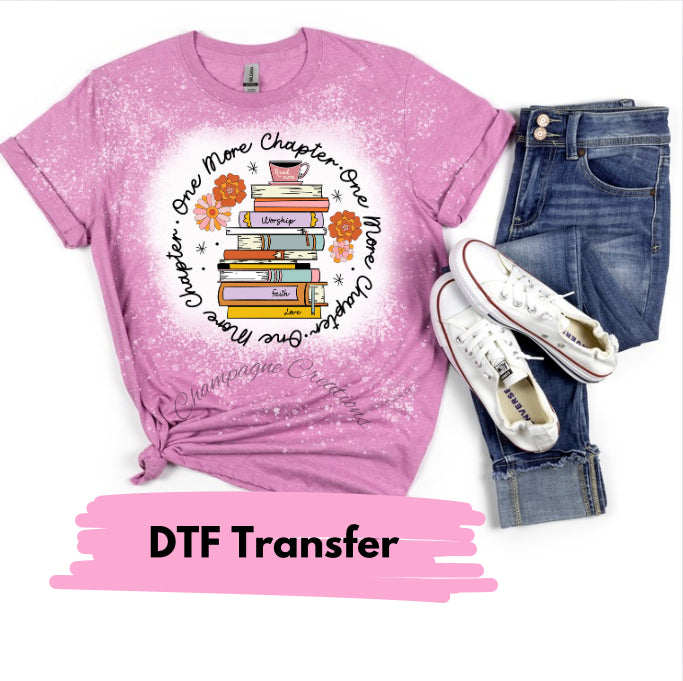 One more chapter bookish DTF transfer