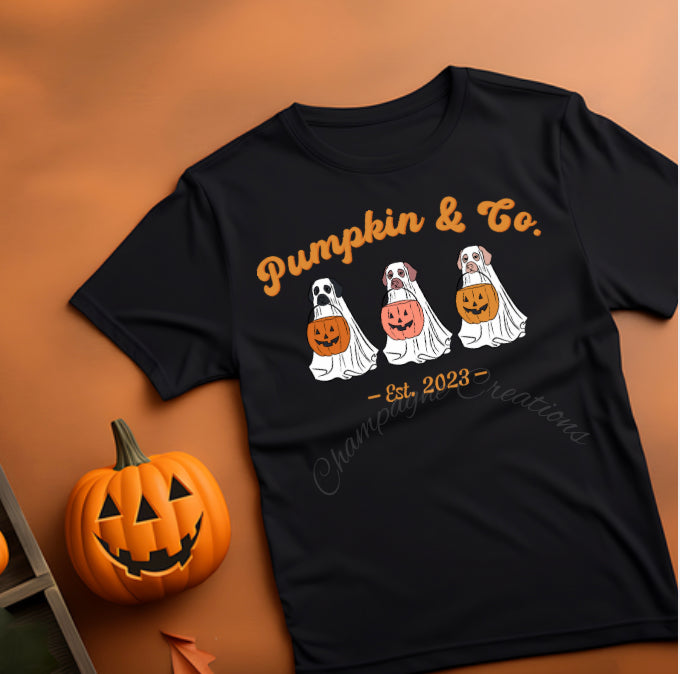 Pumpkin & Co ghost dogs dtf toddler